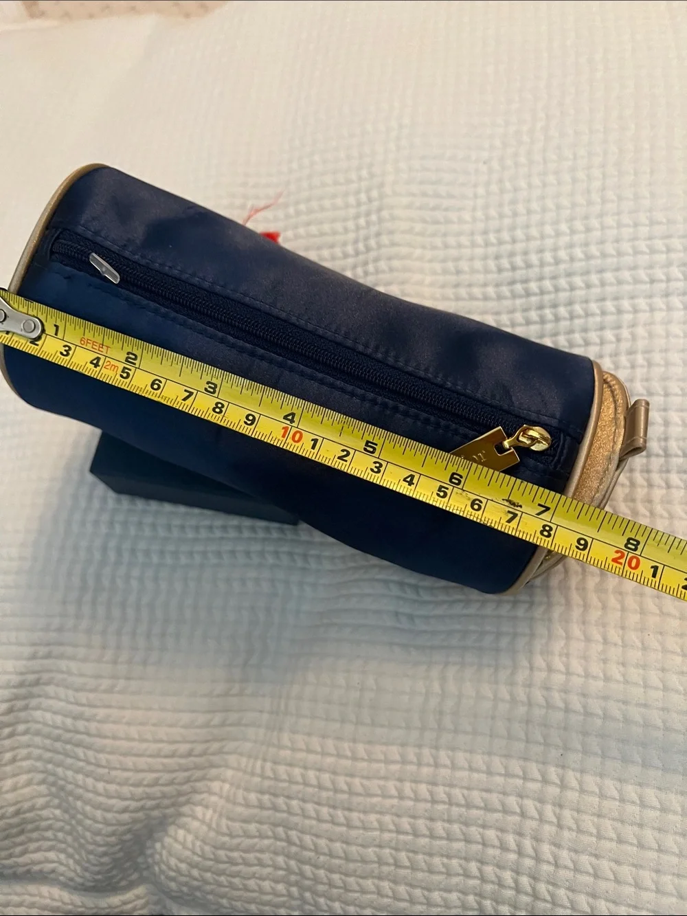 Dior Navy and Gold Cylindrical Travel Pouch
